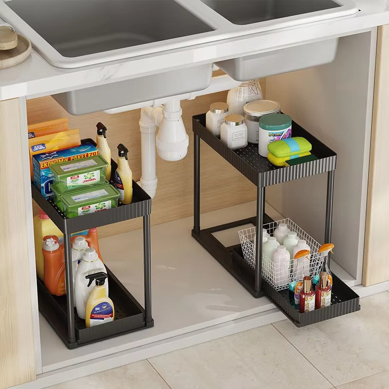Multi-Functional Kitchen Shelf – Nail-Free Rust-Proof Carbon Steel Kitchen Organizer with Strong Load Bearing 🏠✨