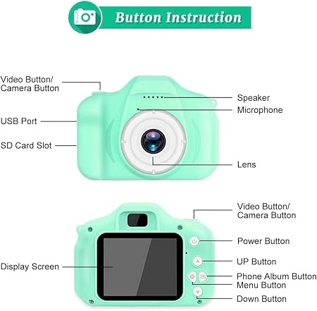 Children Mini Digital Camera – Kids Photo & Video Camera Toy with Games | Portable HD Camera for Boys & Girls (Random Colors)