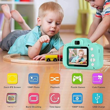 Children Mini Digital Camera – Kids Photo & Video Camera Toy with Games | Portable HD Camera for Boys & Girls (Random Colors)