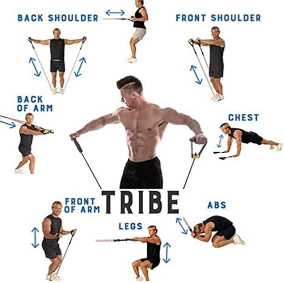 11 Piece Resistance Band Set – Fitness Strength Training Bands for Yoga, Gym & Home Workouts for Men & Women