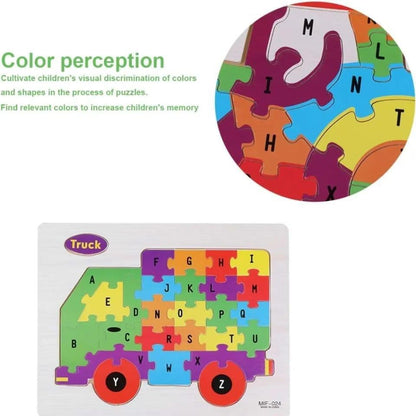 Wooden Alphabet Puzzle Board – A-Z English Letters Educational Learning Toy for Kids | Early Literacy & Cognitive Development