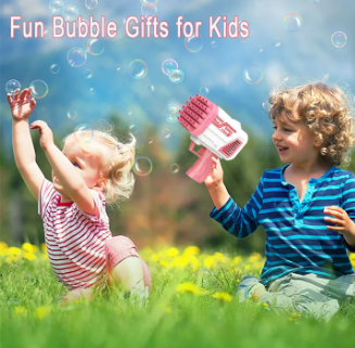 Bazooka Bubble Gun Toy – Automatic Bubble Machine for Kids with Bubble Solution & Tray (Random Color)