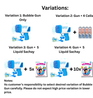 Bazooka Bubble Gun Toy – Automatic Bubble Machine for Kids with Bubble Solution & Tray (Random Color)