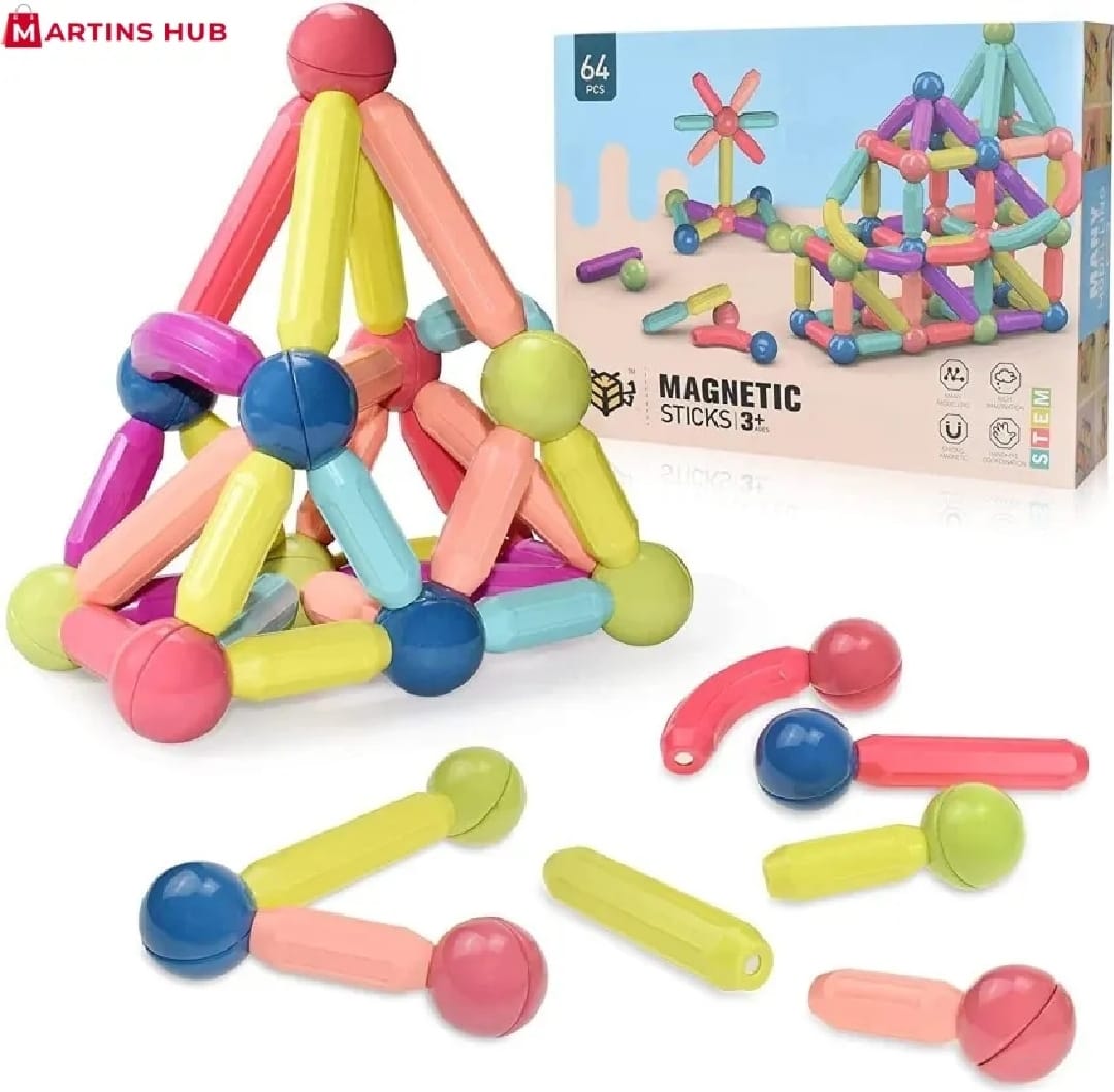 Magnetic Building Blocks Toy Set – 36PCS Magnet Balls & Rods STEM Educational Learning Toys for Kids Age 3+