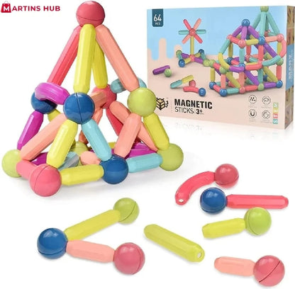 Magnetic Building Blocks Toy Set – 36PCS Magnet Balls & Rods STEM Educational Learning Toys for Kids Age 3+