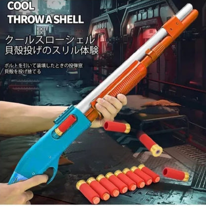 Soft Dart Shell Ejecting Shotgun Toy – Stylish Plastic Blaster with Safe Soft Darts for Kids (24x7 Inches)