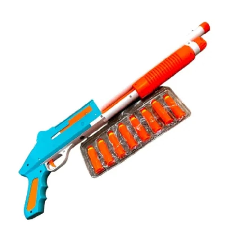 Soft Dart Shell Ejecting Shotgun Toy – Stylish Plastic Blaster with Safe Soft Darts for Kids (24x7 Inches)