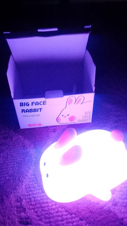 Silicone Rabbit Lamp – Cute Rechargeable Bunny Night Light with Touch Sensor for Kids