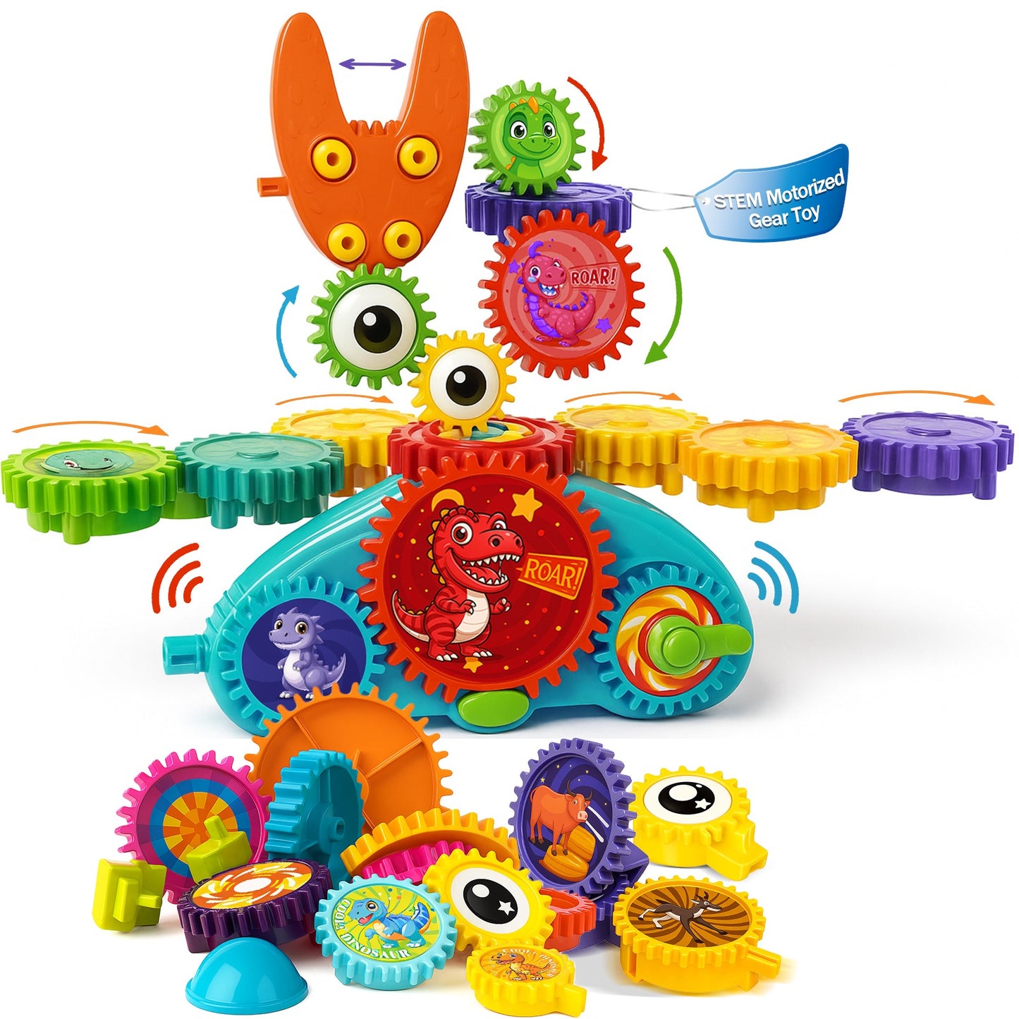 Gears Building Blocks Toy – Creative Puzzle Construction Set for Kids 3+ | STEM Learning Toy for Boys & Girls