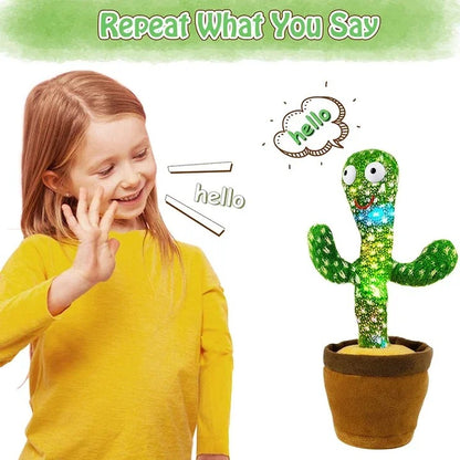 Dancing Cactus Toy – Singing, Talking & Voice Recording Plush | USB Rechargeable Educational Toy for Kids (6+ Months) with Cap