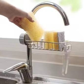 Stainless Steel Adjustable Kitchen Faucet Sponge Holder – Multifunctional Sink Storage Organizer ✨🚰