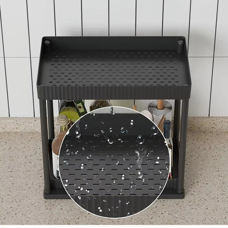 Multi-Functional Kitchen Shelf – Nail-Free Rust-Proof Carbon Steel Kitchen Organizer with Strong Load Bearing 🏠✨