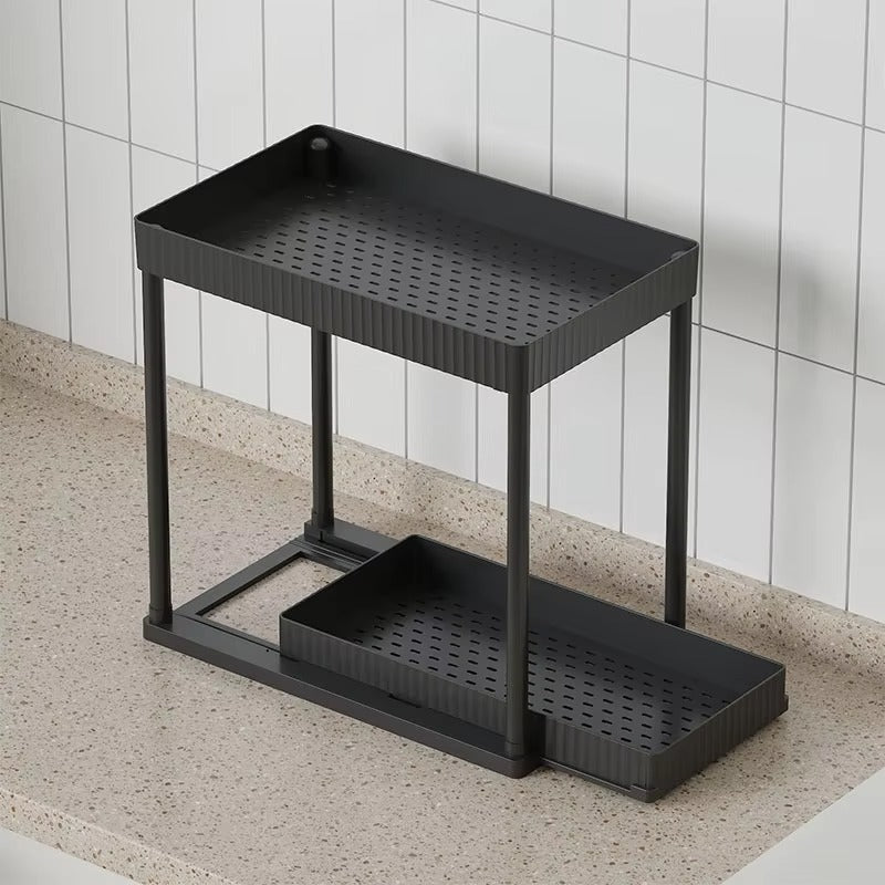Multi-Functional Kitchen Shelf – Nail-Free Rust-Proof Carbon Steel Kitchen Organizer with Strong Load Bearing 🏠✨