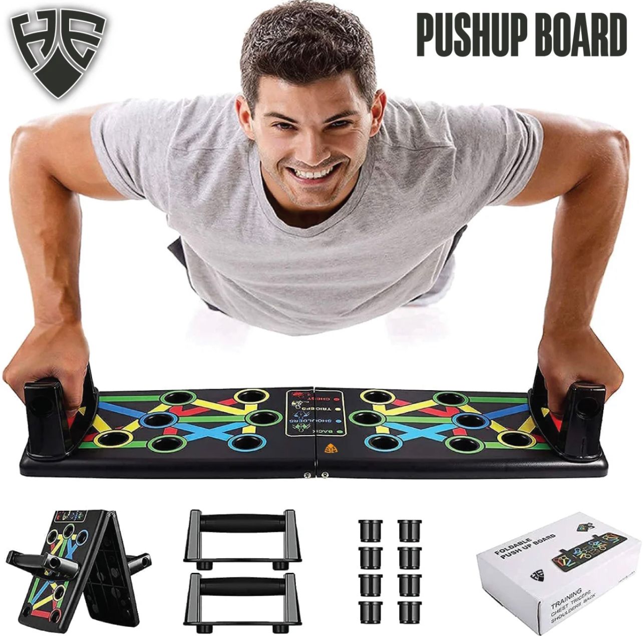 9-in-1 Foldable Push Up Board – Multi-Functional Body Building Fitness Training System for Home Gym